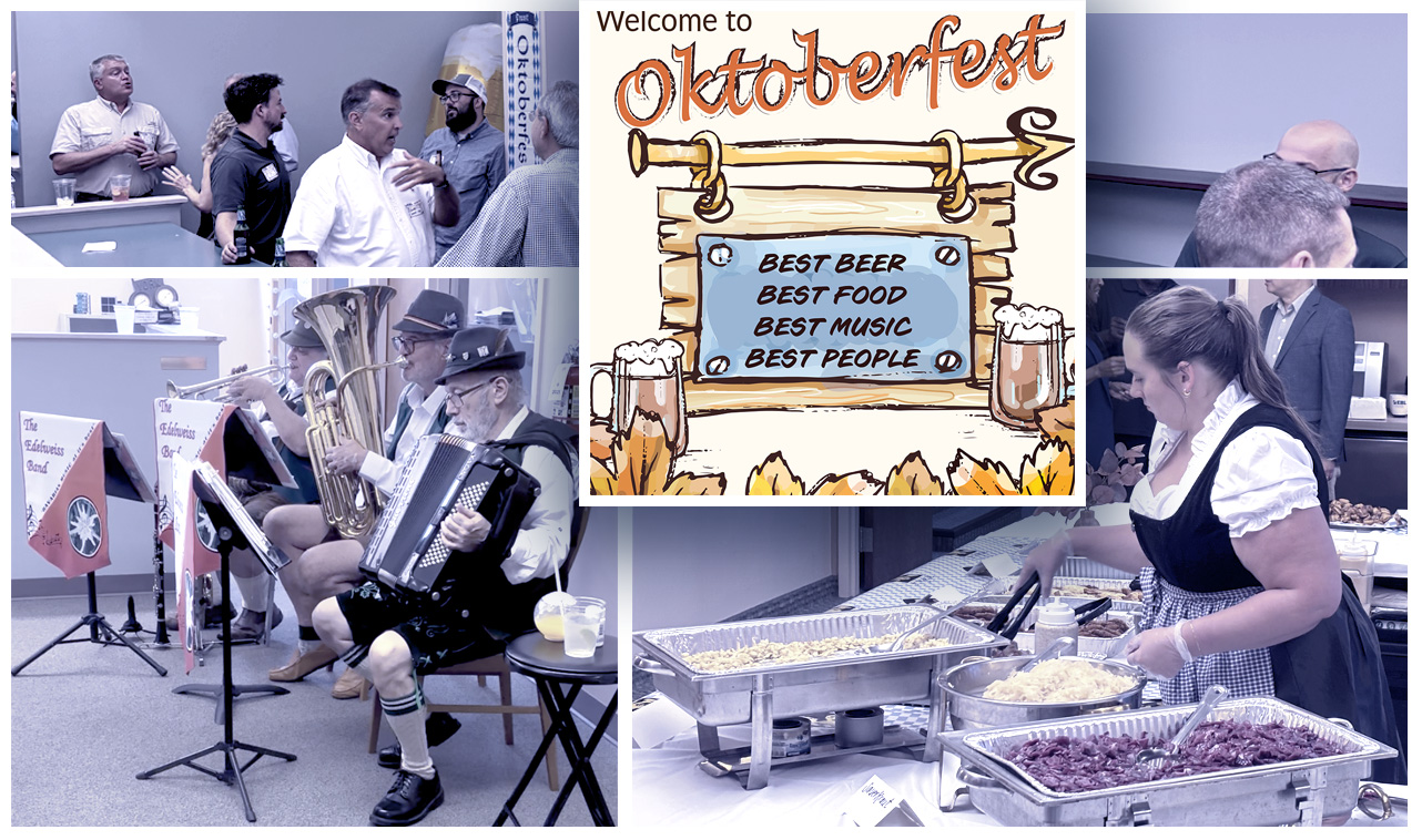 Collage of photos of EBL Oktoberfest Event